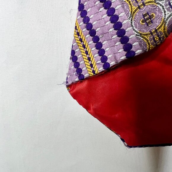Vintage 1970’s Beau Brummell Gentry Men’s Neck Tie 4 ¼” Purple & Gold  Stripe - Picture 11 of 12